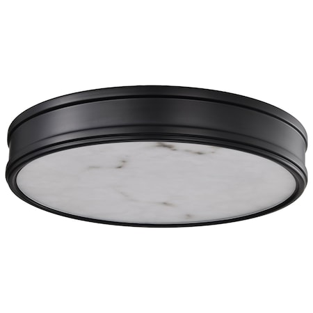 Nuvo Kendall, 14 Inch LED Flush Mount, Matte Black with Alabaster Glass 62/2101
